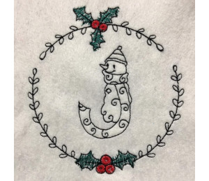 ADVENTSKALENDER 23. Dezember - Stickdatei - Merry Christmas Mistel Kranz